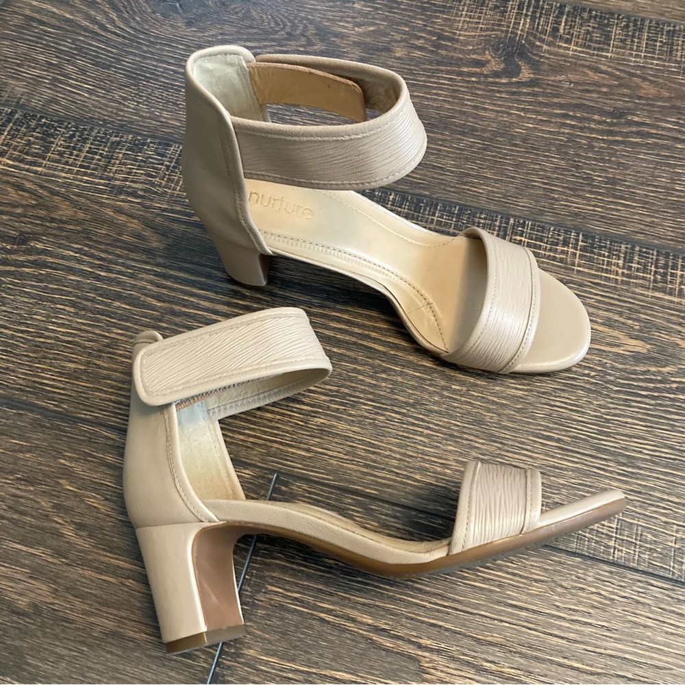 Nude Ankle Strap Heels